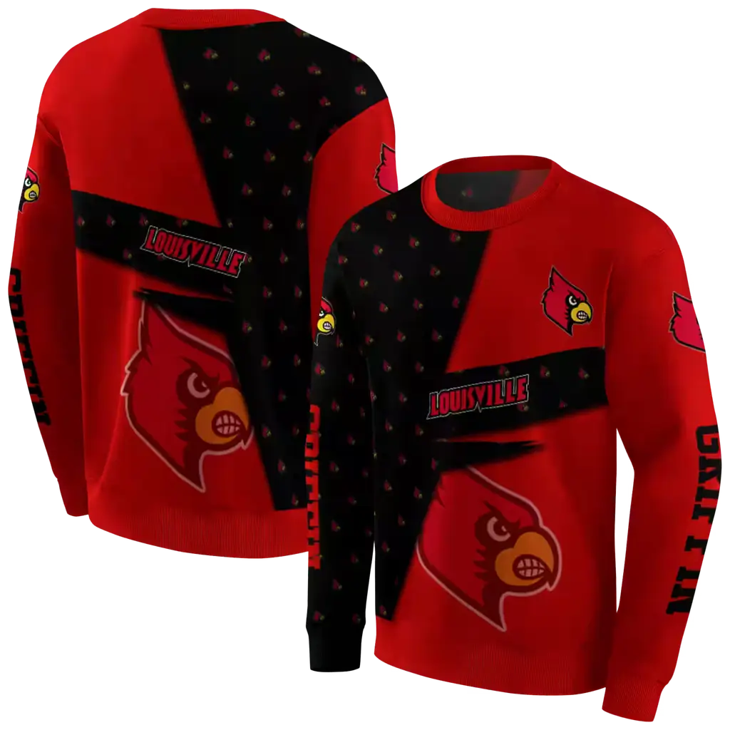 customized louisville cardinals abstract shape red hoodie premium grade customized louisville cardinals abstract shape red hoodie premium grade