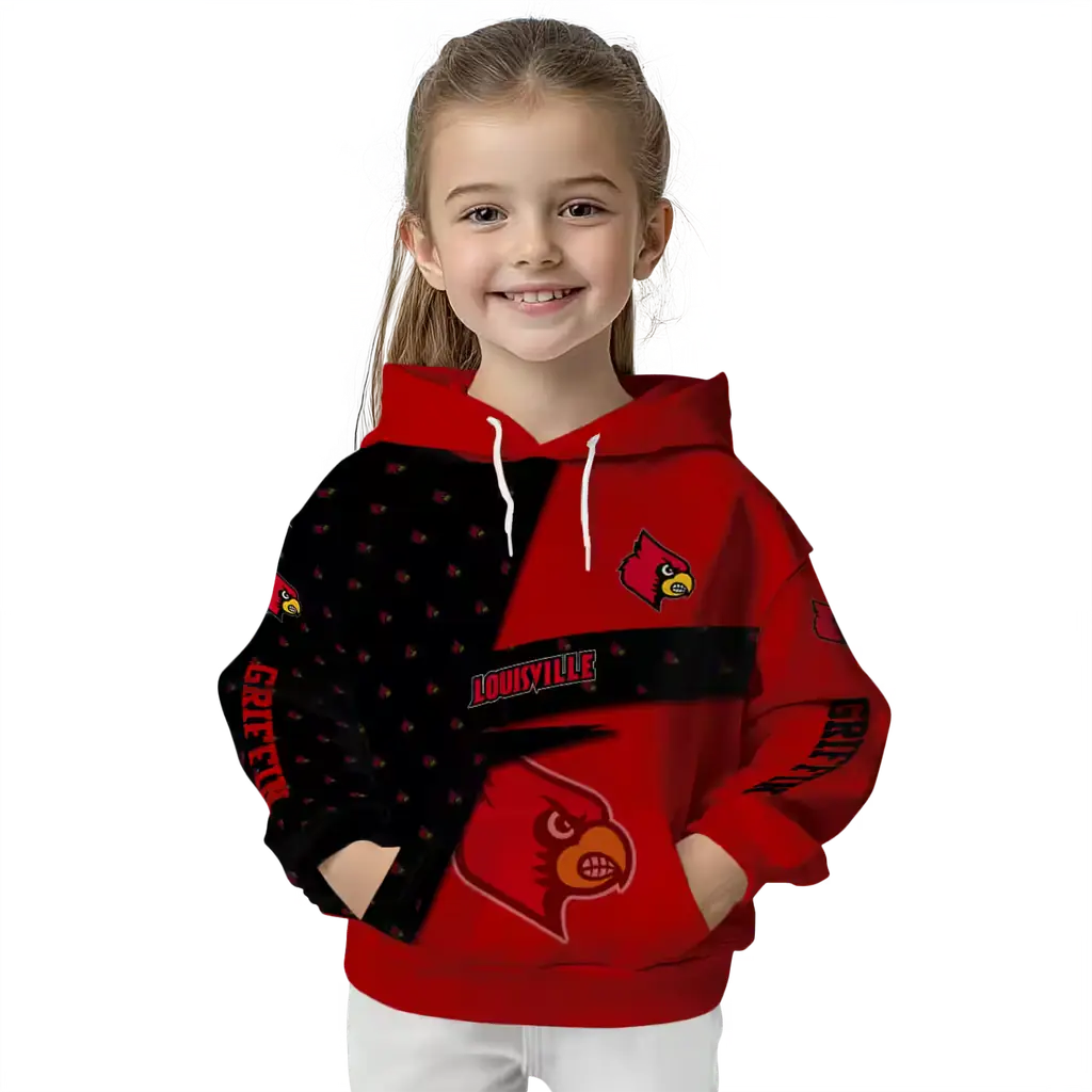 customized louisville cardinals abstract shape red hoodie top rated customized louisville cardinals abstract shape red hoodie top rated