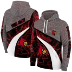 customized louisville cardinals hexagonal mesh red black gray hoodie best selling
