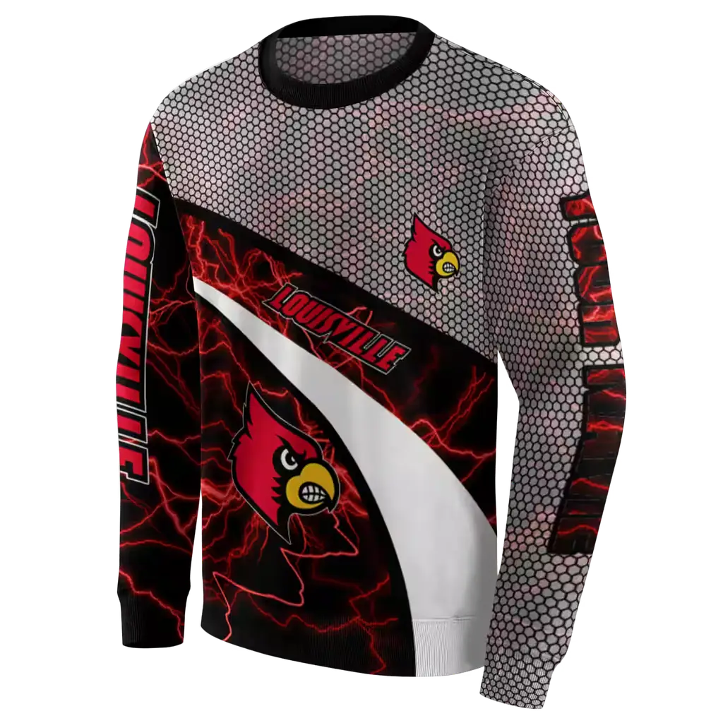 customized louisville cardinals hexagonal mesh red black gray hoodie new arrival customized louisville cardinals hexagonal mesh red black gray hoodie new arrival