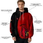 customized louisville cardinals minimalist design red black hoodie best selling