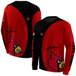 customized louisville cardinals minimalist design red black hoodie best selling