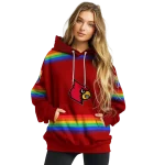 customized louisville cardinals rainbow stripes red hoodie best selling