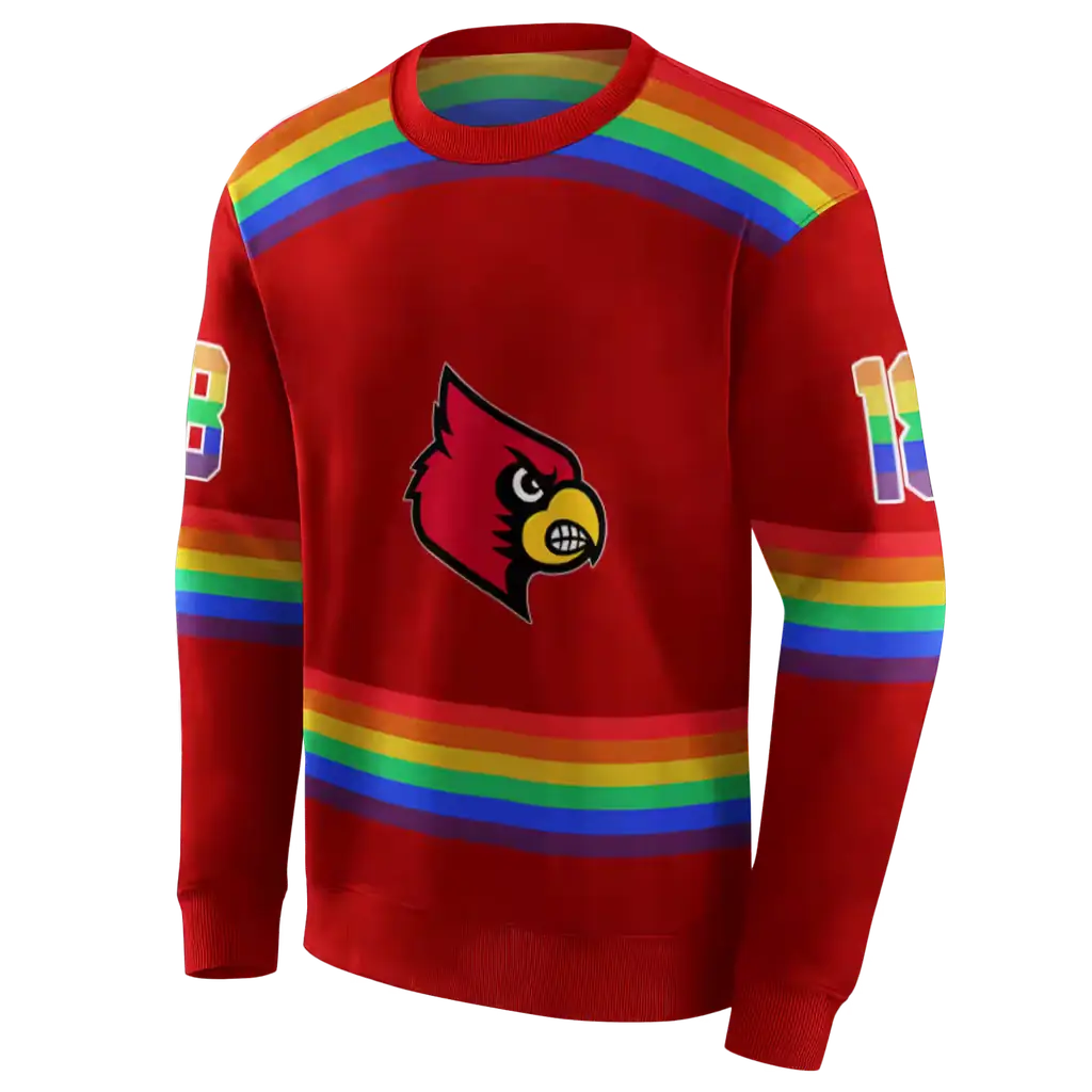 customized louisville cardinals rainbow stripes red hoodie new arrival customized louisville cardinals rainbow stripes red hoodie new arrival
