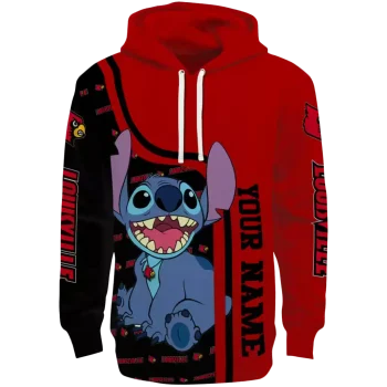 customized louisville cardinals stitch red hoodie best selling