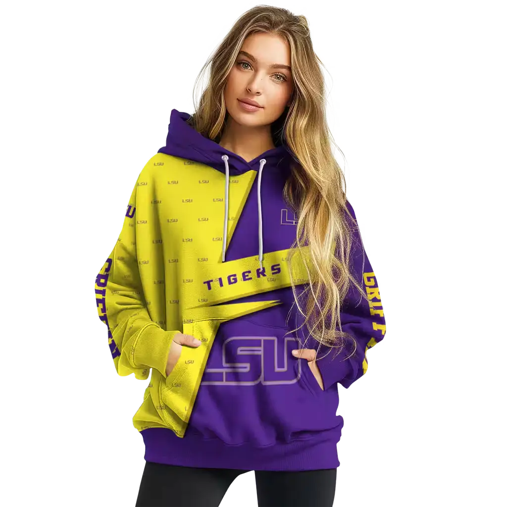 customized lsu tigers abstract shape purple hoodie high quality customized lsu tigers abstract shape purple hoodie high quality