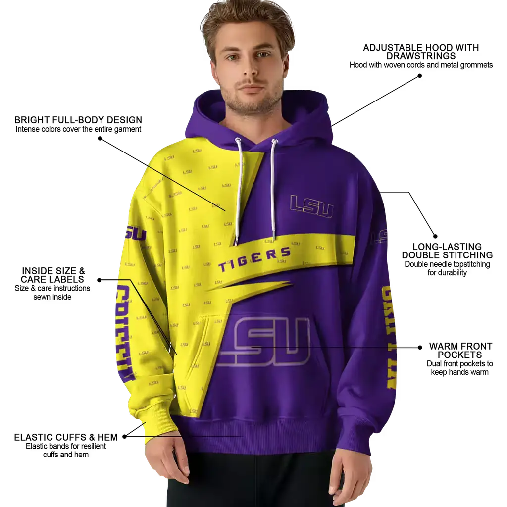 customized lsu tigers abstract shape purple hoodie latest model customized lsu tigers abstract shape purple hoodie latest model