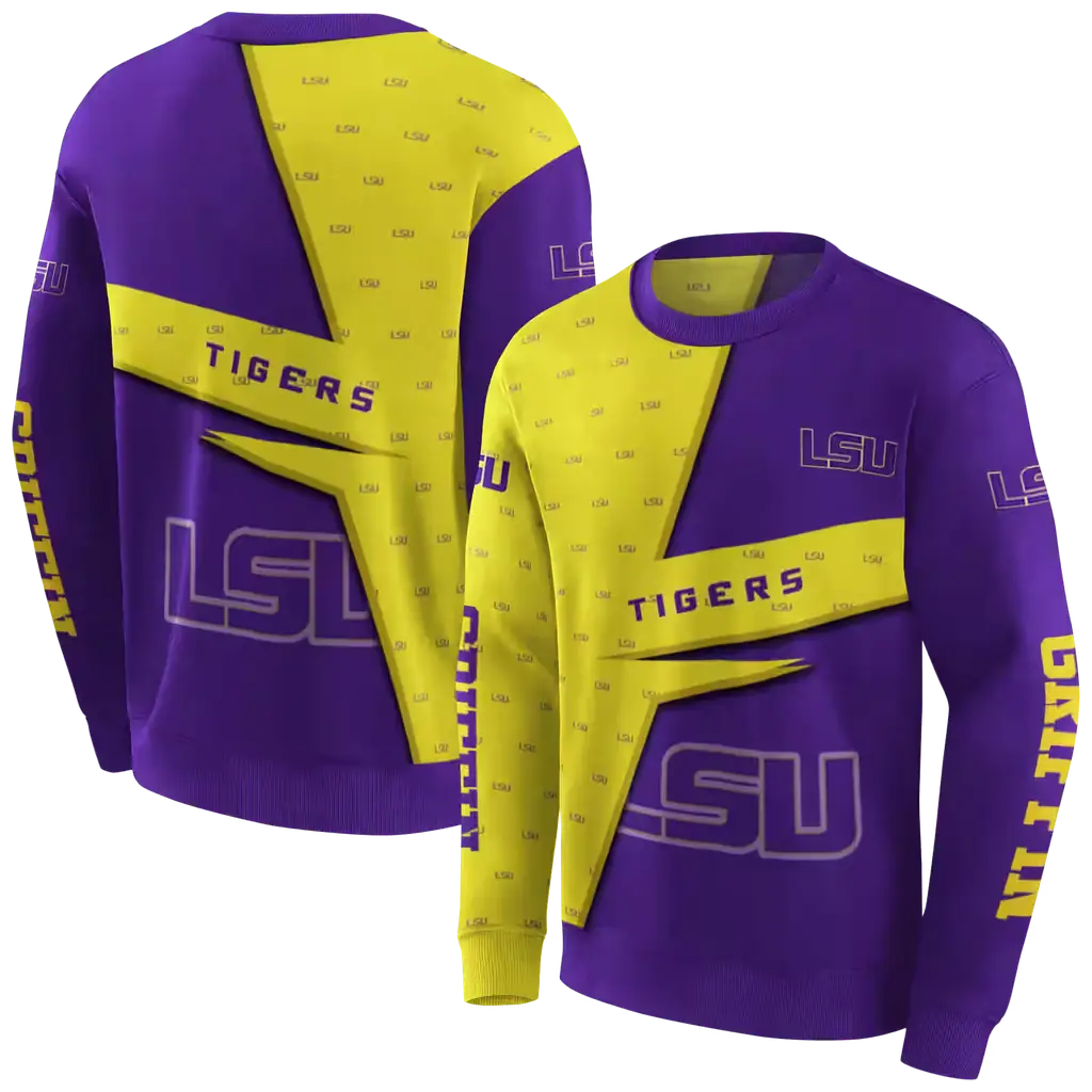 customized lsu tigers abstract shape purple hoodie premium grade customized lsu tigers abstract shape purple hoodie premium grade