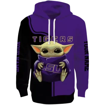 customized lsu tigers baby yoda purple black hoodie best selling