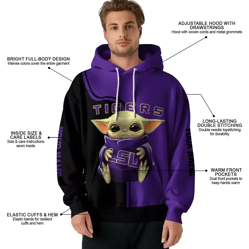 customized lsu tigers baby yoda purple black hoodie latest model customized lsu tigers baby yoda purple black hoodie latest model