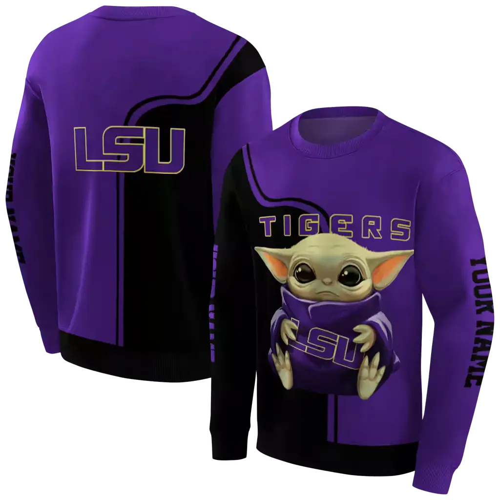 customized lsu tigers baby yoda purple black hoodie premium grade customized lsu tigers baby yoda purple black hoodie premium grade