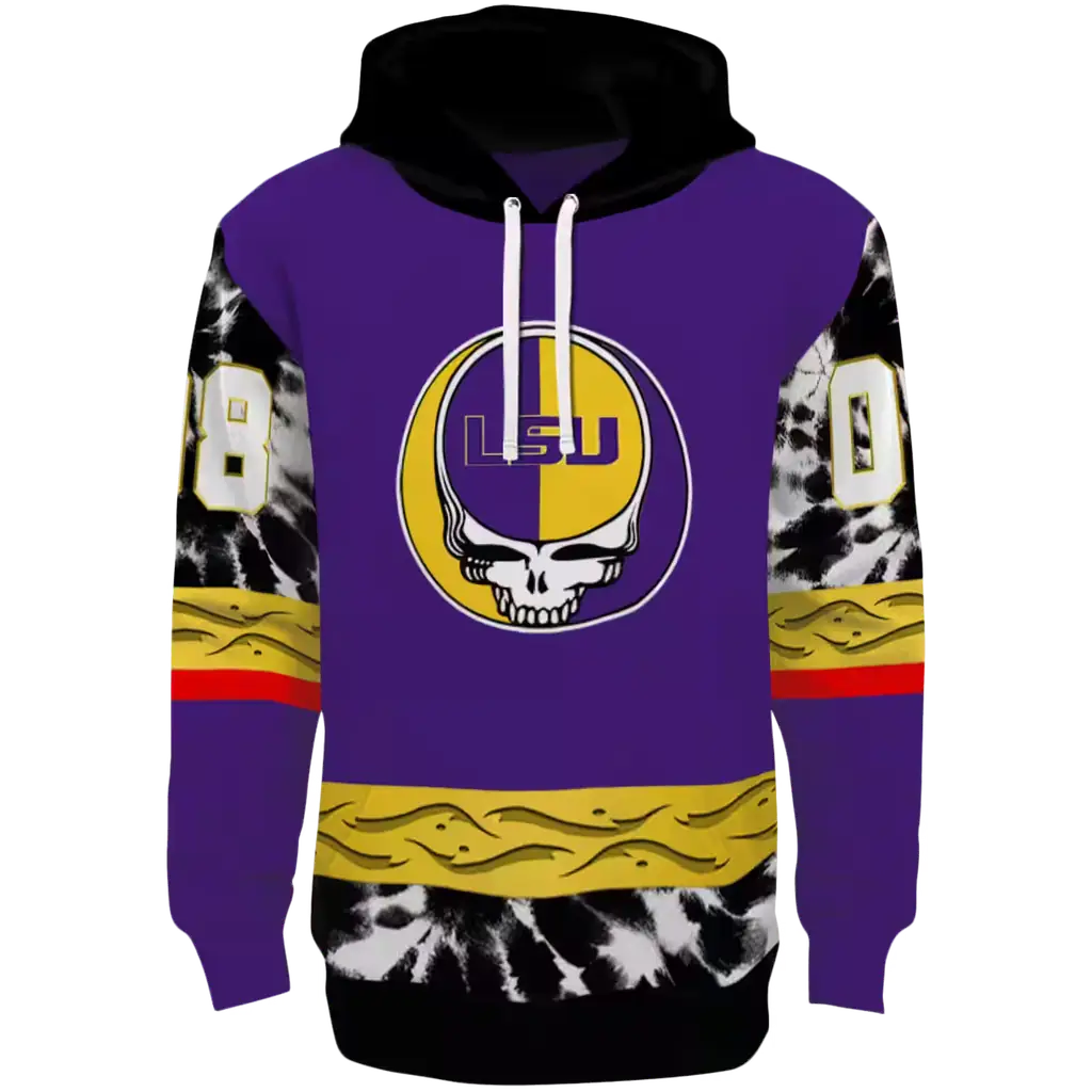 customized lsu tigers grateful vibes purple hoodie best selling customized lsu tigers grateful vibes purple hoodie best selling