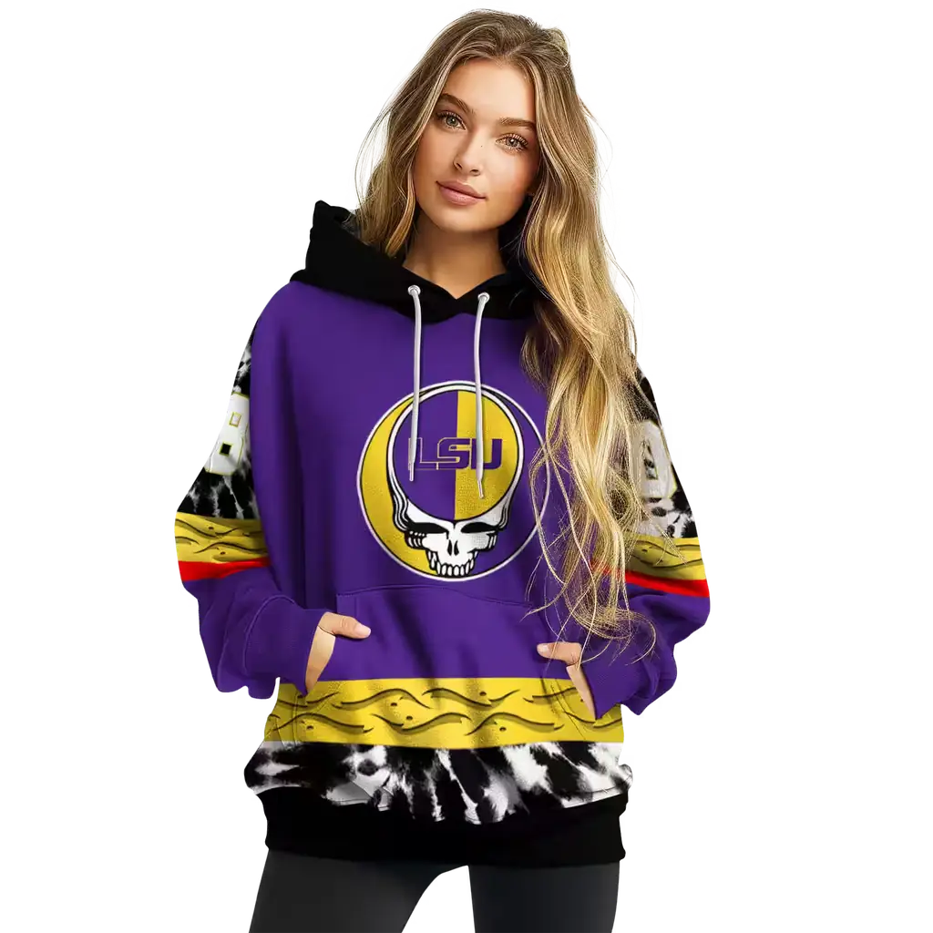 customized lsu tigers grateful vibes purple hoodie high quality customized lsu tigers grateful vibes purple hoodie high quality