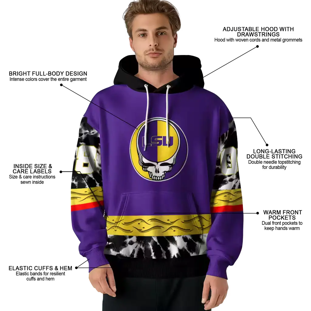 customized lsu tigers grateful vibes purple hoodie latest model customized lsu tigers grateful vibes purple hoodie latest model