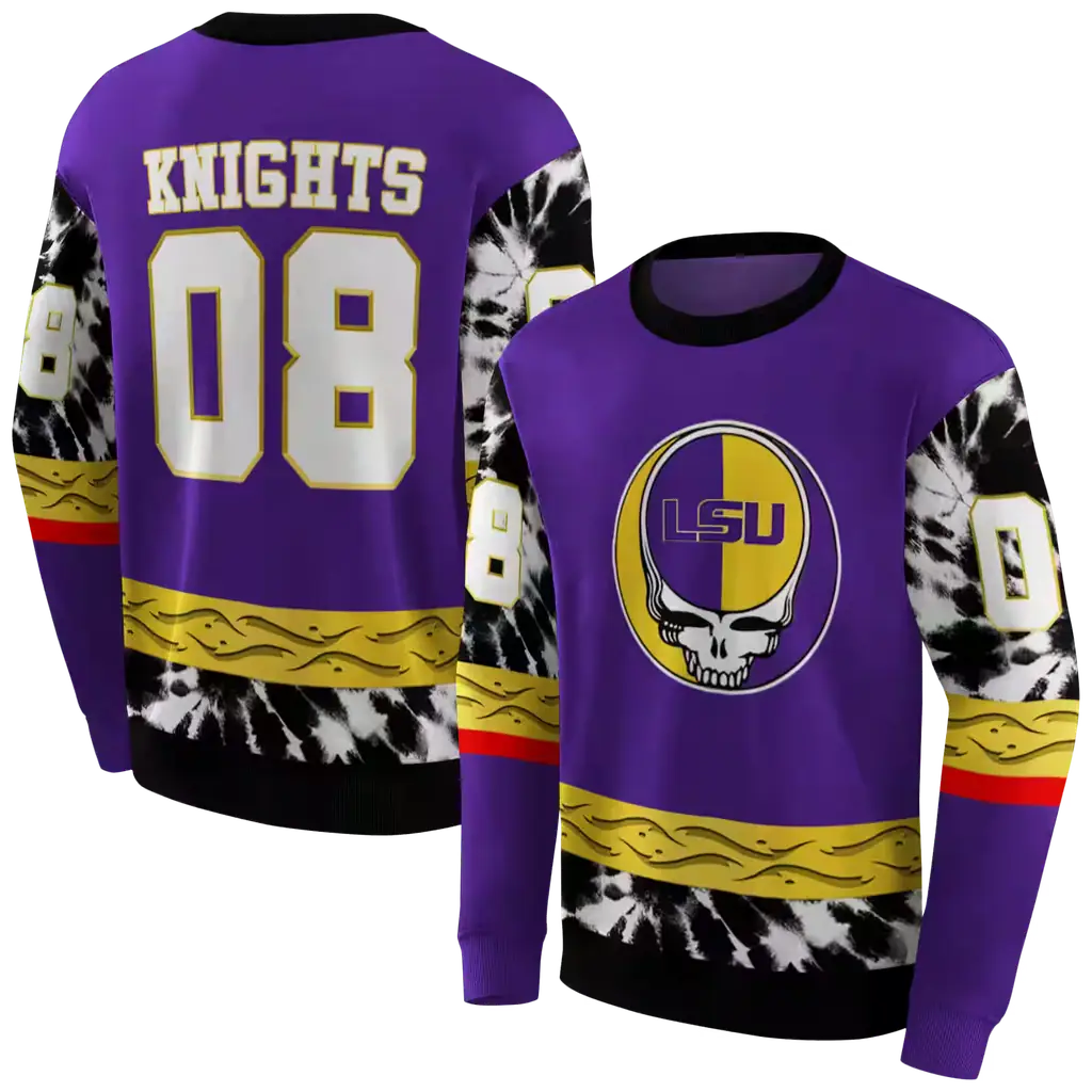 customized lsu tigers grateful vibes purple hoodie premium grade customized lsu tigers grateful vibes purple hoodie premium grade