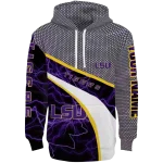 customized lsu tigers hexagonal mesh purple black gray hoodie best selling