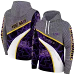customized lsu tigers hexagonal mesh purple black gray hoodie best selling
