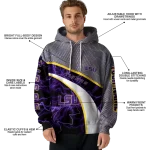 customized lsu tigers hexagonal mesh purple black gray hoodie best selling