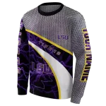 customized lsu tigers hexagonal mesh purple black gray hoodie best selling