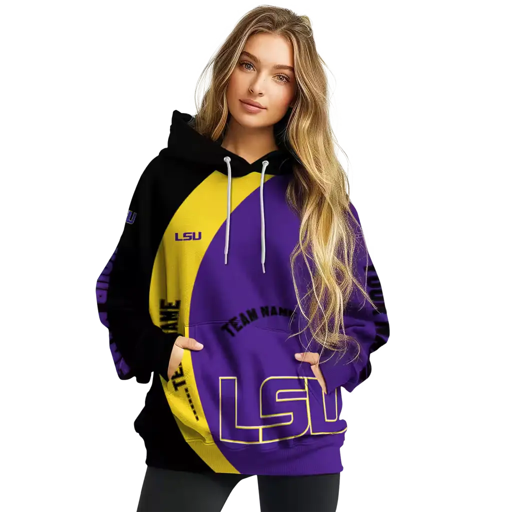 customized lsu tigers minimalist design purple black hoodie high quality customized lsu tigers minimalist design purple black hoodie high quality