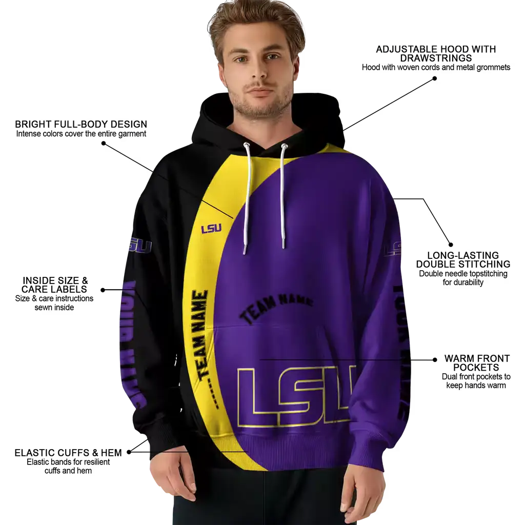 customized lsu tigers minimalist design purple black hoodie latest model customized lsu tigers minimalist design purple black hoodie latest model