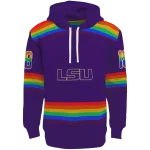 customized lsu tigers rainbow stripes purple hoodie best selling