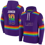 customized lsu tigers rainbow stripes purple hoodie best selling