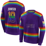 customized lsu tigers rainbow stripes purple hoodie best selling