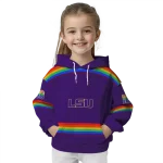 customized lsu tigers rainbow stripes purple hoodie best selling