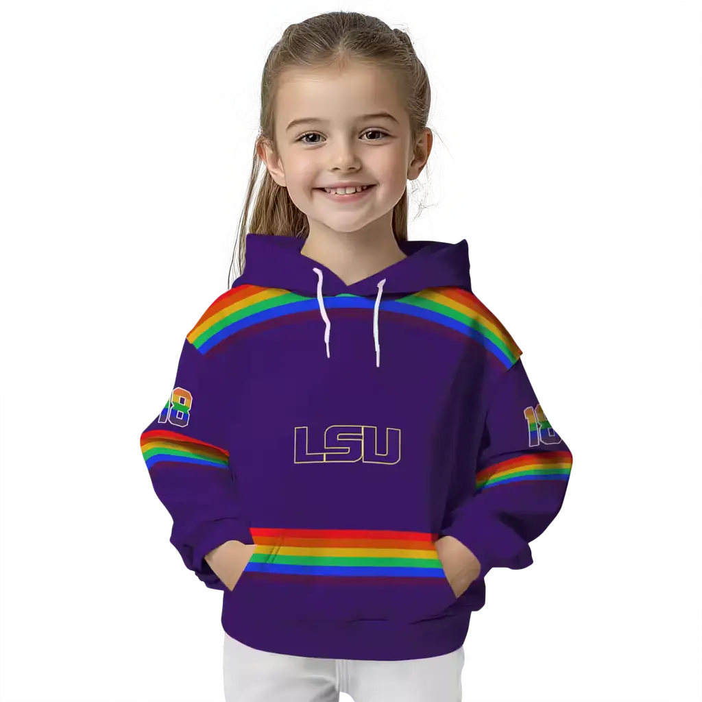 customized lsu tigers rainbow stripes purple hoodie top rated customized lsu tigers rainbow stripes purple hoodie top rated