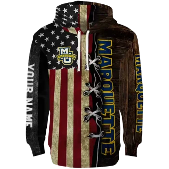 customized marquette golden eagles american pride hoodie best selling