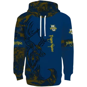 customized marquette golden eagles deer silhouette blue hoodie best selling