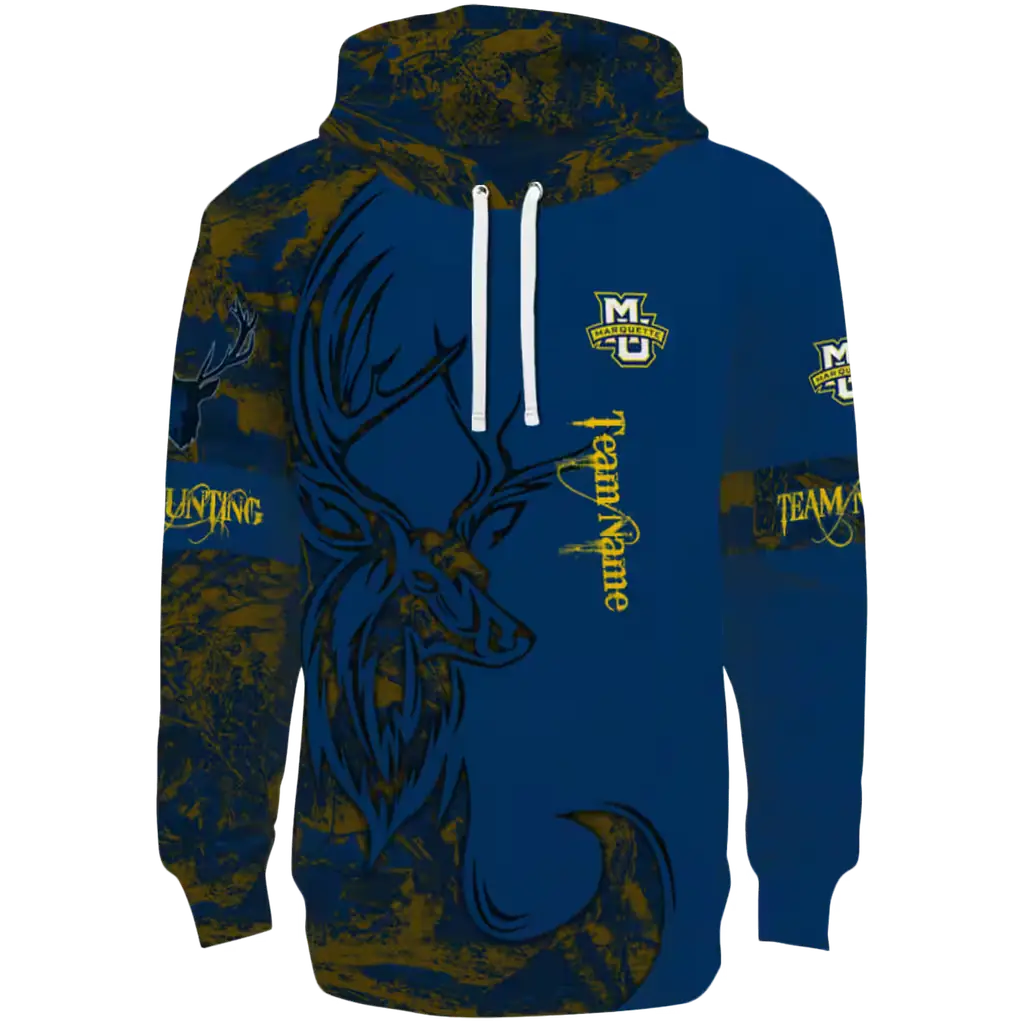 customized marquette golden eagles deer silhouette blue hoodie best selling customized marquette golden eagles deer silhouette blue hoodie best selling