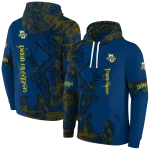 customized marquette golden eagles deer silhouette blue hoodie best selling