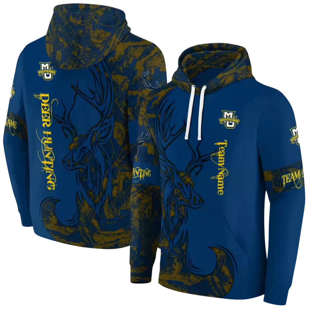customized marquette golden eagles deer silhouette blue hoodie fashion forward customized marquette golden eagles deer silhouette blue hoodie fashion forward