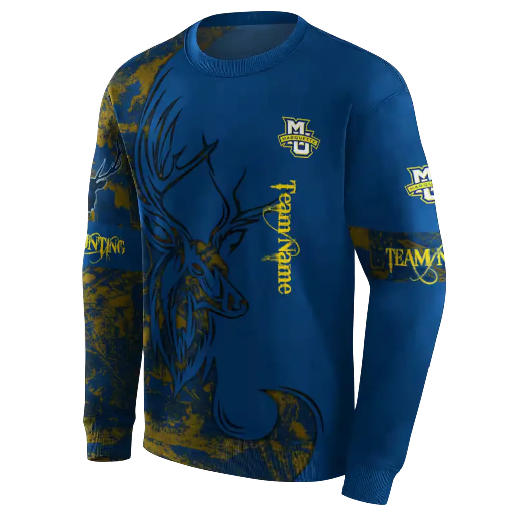 customized marquette golden eagles deer silhouette blue hoodie new arrival customized marquette golden eagles deer silhouette blue hoodie new arrival