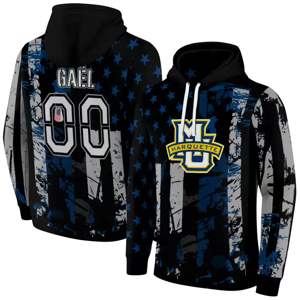 customized marquette golden eagles distressed flag blue black hoodie fashion forward customized marquette golden eagles distressed flag blue black hoodie fashion forward