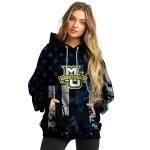 customized marquette golden eagles distressed flag blue black hoodie best selling