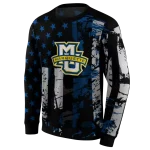 customized marquette golden eagles distressed flag blue black hoodie best selling