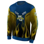 customized marquette golden eagles flame design blue hoodie best selling