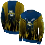 customized marquette golden eagles flame design blue hoodie best selling