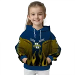 customized marquette golden eagles flame design blue hoodie best selling