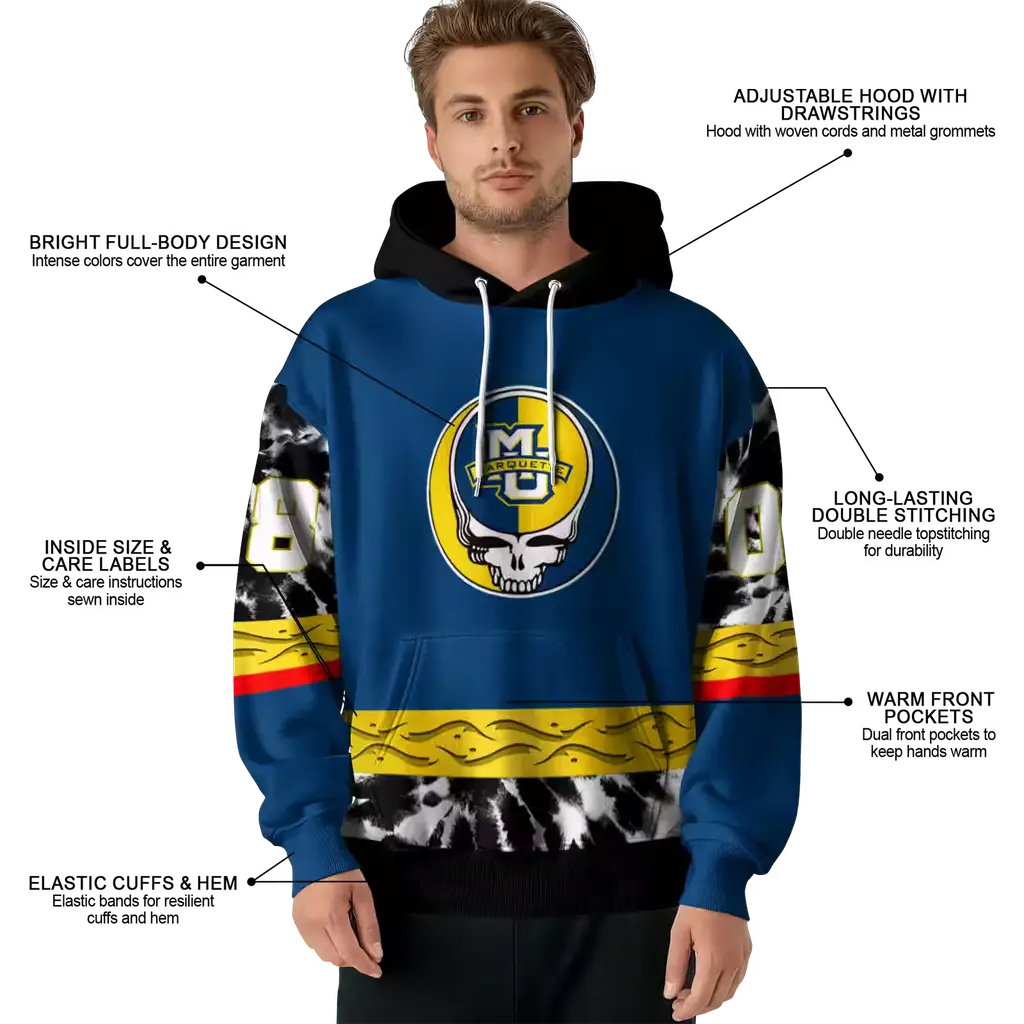 customized marquette golden eagles grateful vibes blue hoodie latest model customized marquette golden eagles grateful vibes blue hoodie latest model