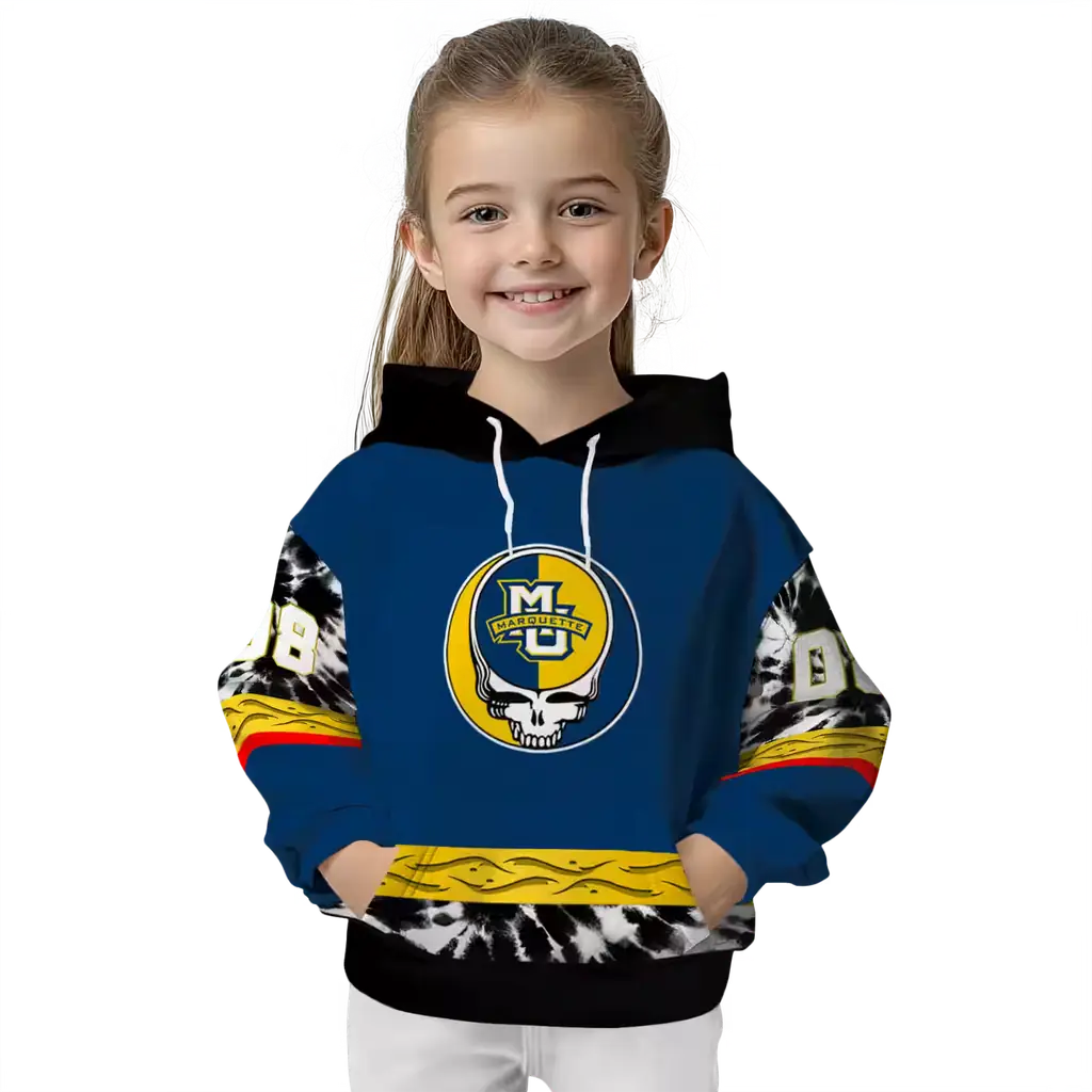 customized marquette golden eagles grateful vibes blue hoodie top rated customized marquette golden eagles grateful vibes blue hoodie top rated