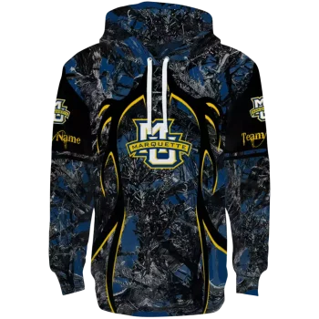 customized marquette golden eagles hunting theme blue black hoodie best selling