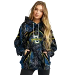 customized marquette golden eagles hunting theme blue black hoodie best selling