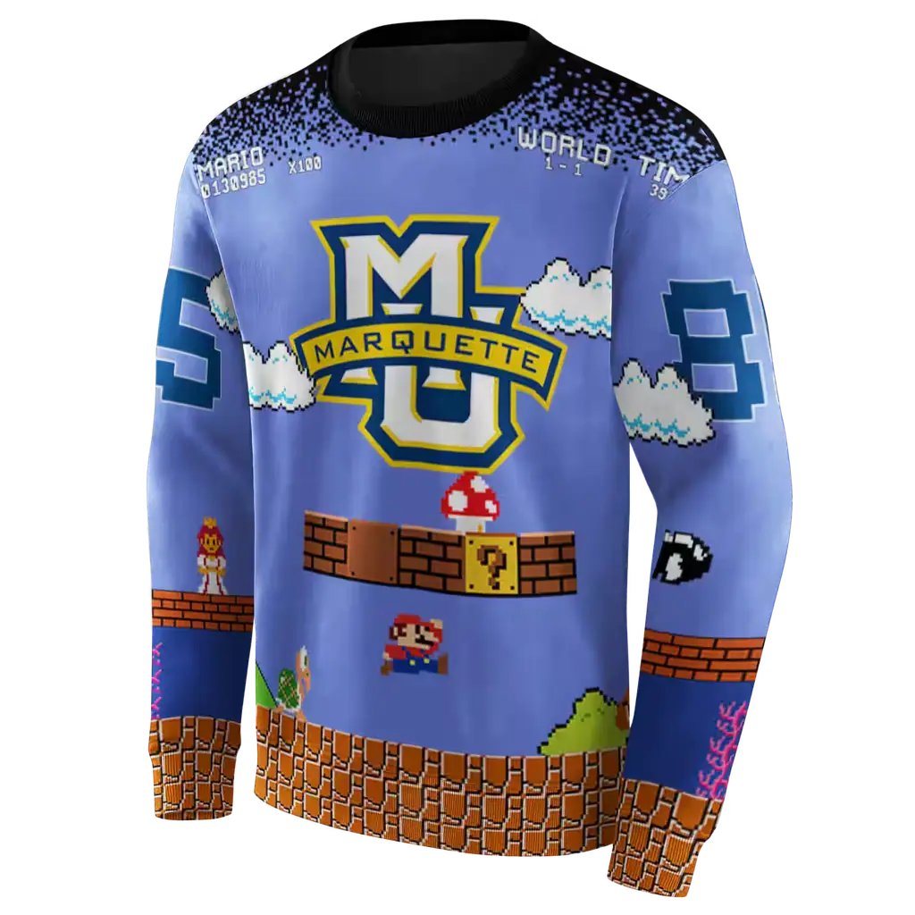 customized marquette golden eagles mario blue black hoodie new arrival customized marquette golden eagles mario blue black hoodie new arrival