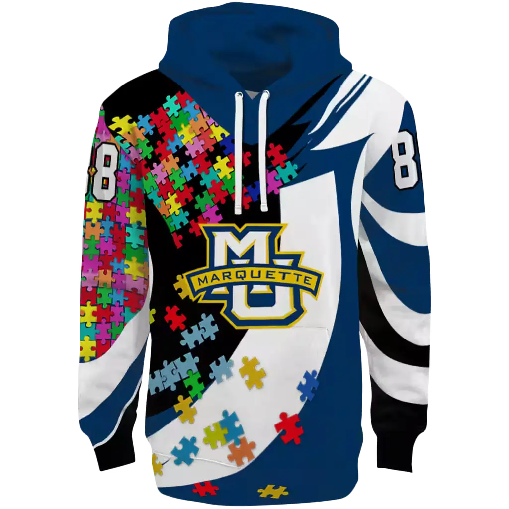 customized marquette golden eagles puzzle pieces blue hoodie best selling customized marquette golden eagles puzzle pieces blue hoodie best selling