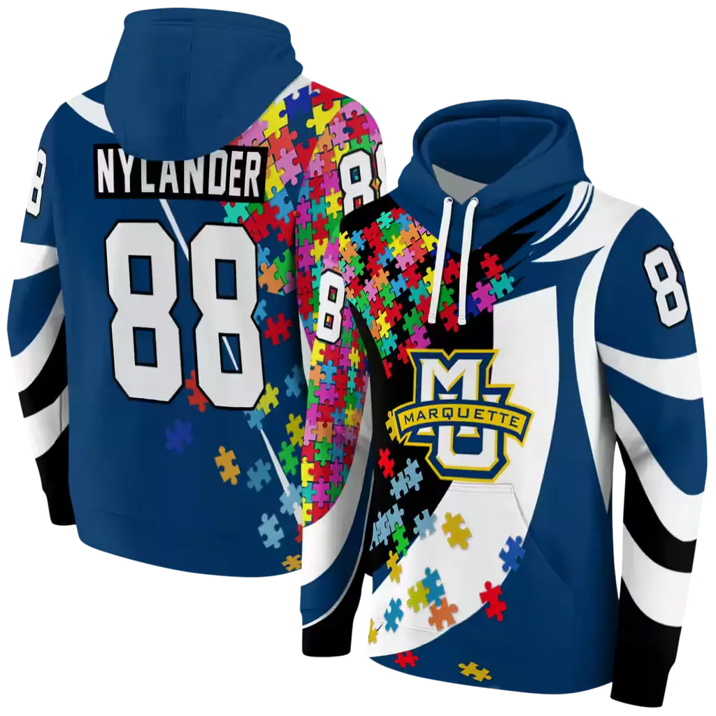 customized marquette golden eagles puzzle pieces blue hoodie fashion forward customized marquette golden eagles puzzle pieces blue hoodie fashion forward