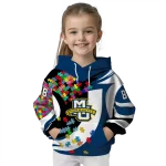 customized marquette golden eagles puzzle pieces blue hoodie best selling